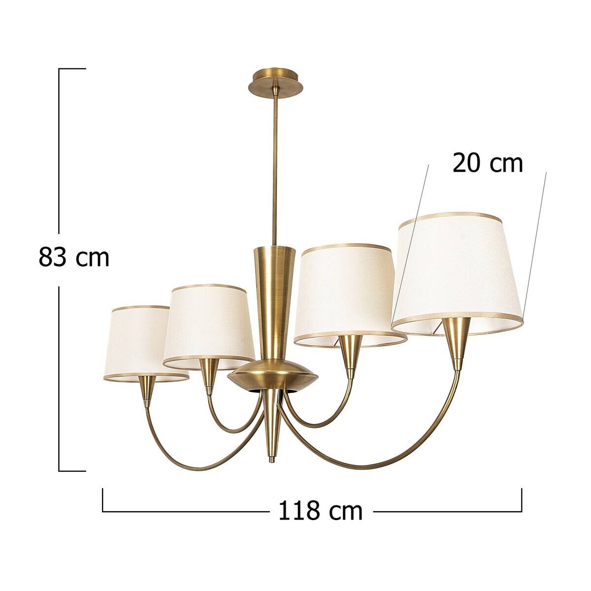 Opviq Pendelleuchte Pardo-3021 Stoff B/H/T/L: ca. 118x83x20x118 cm E27 4 Brennstellen