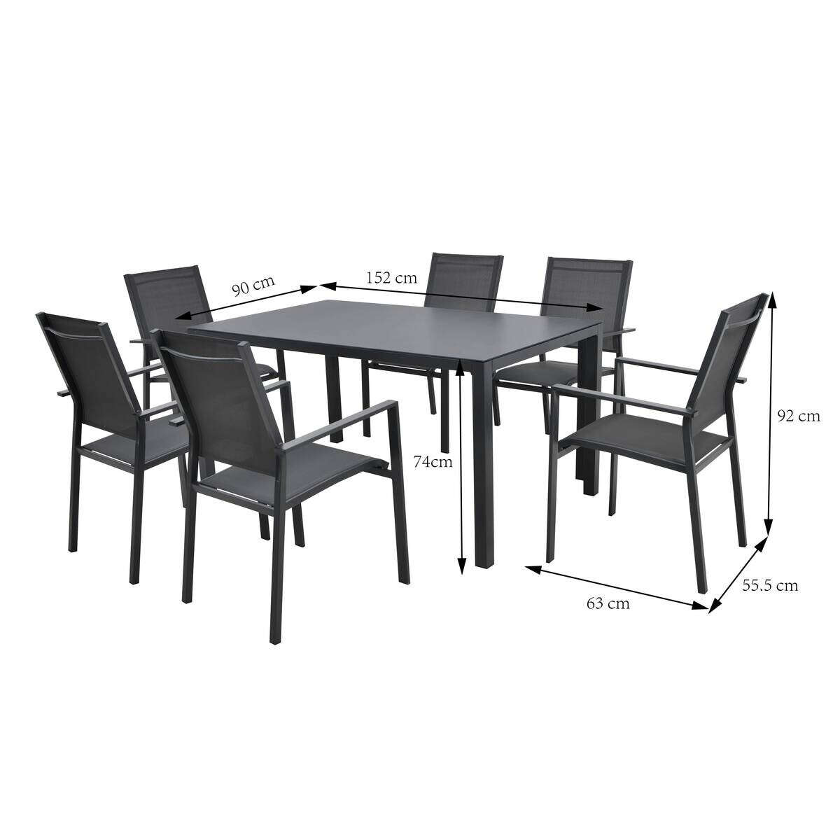 POCOline Gartensitzgruppe grau Stahl