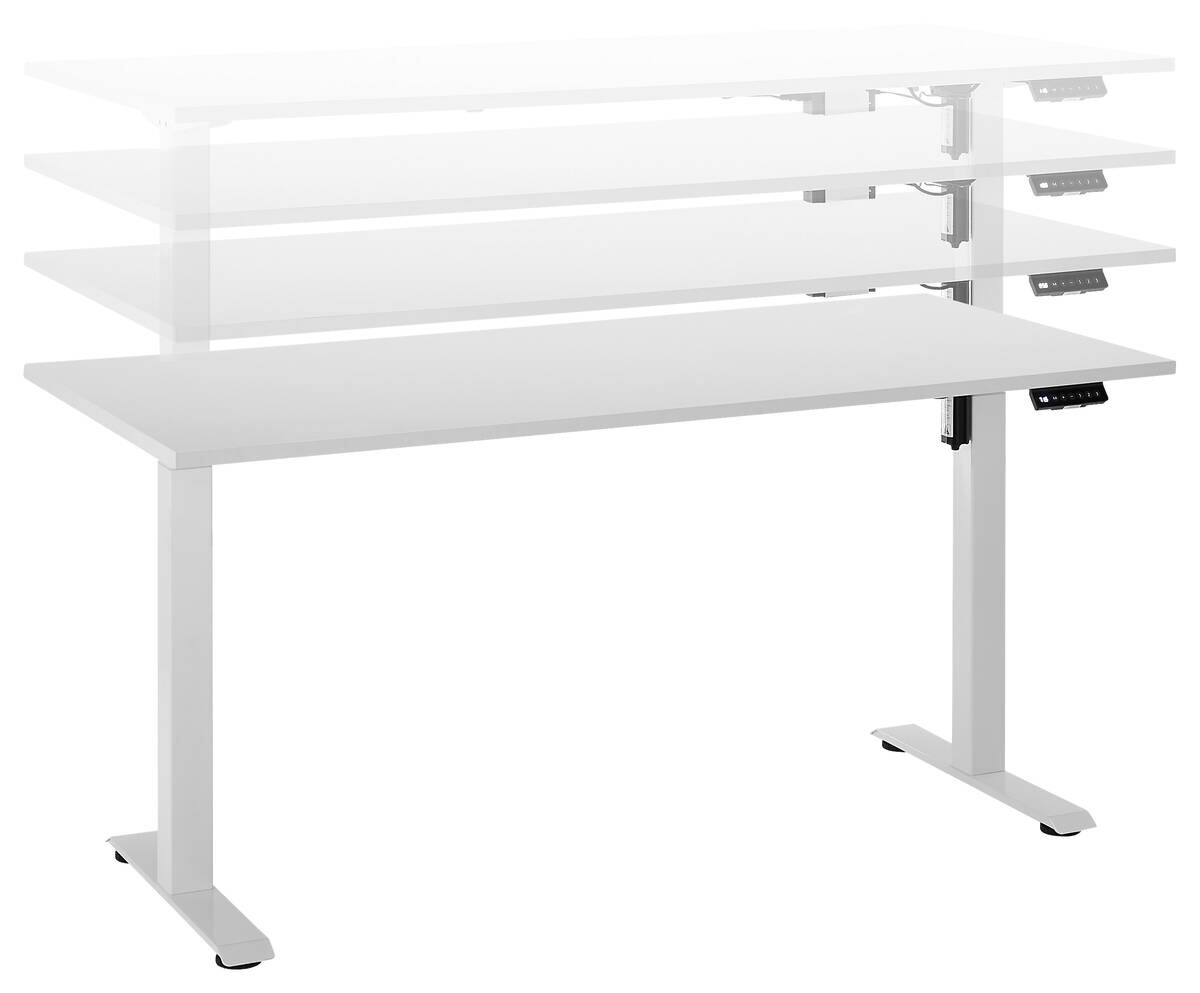 höhenverstellbarer Schreibtisch Ben weiß B/H/T: ca. 137x120x68 cm