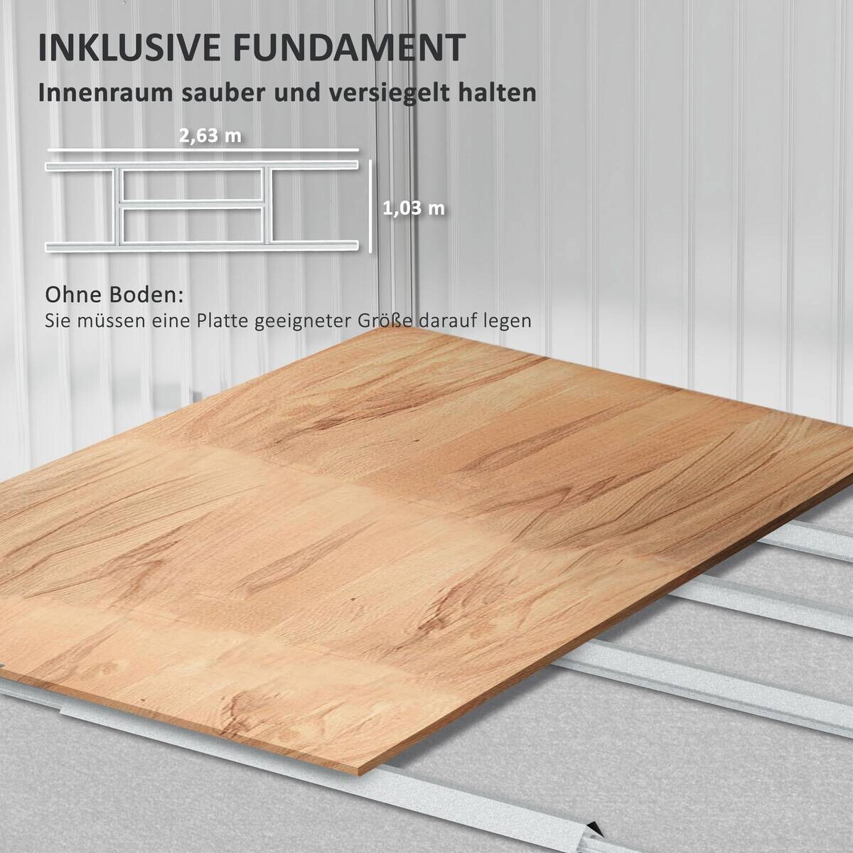 Outsunny Gartenhaus dunkelgrau B/H/L: ca. 195x192x277 cm