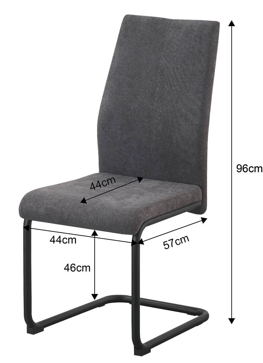Schwingstuhl Noemi grau Microfaser B/H/T: ca. 44x96x57 cm