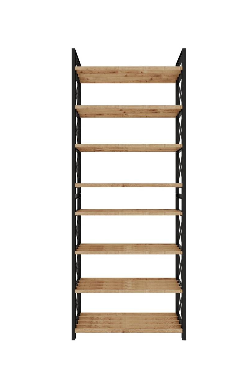 Aufbewahrungsregal schwarz Holz B/H/T: ca. 46x128x18 cm