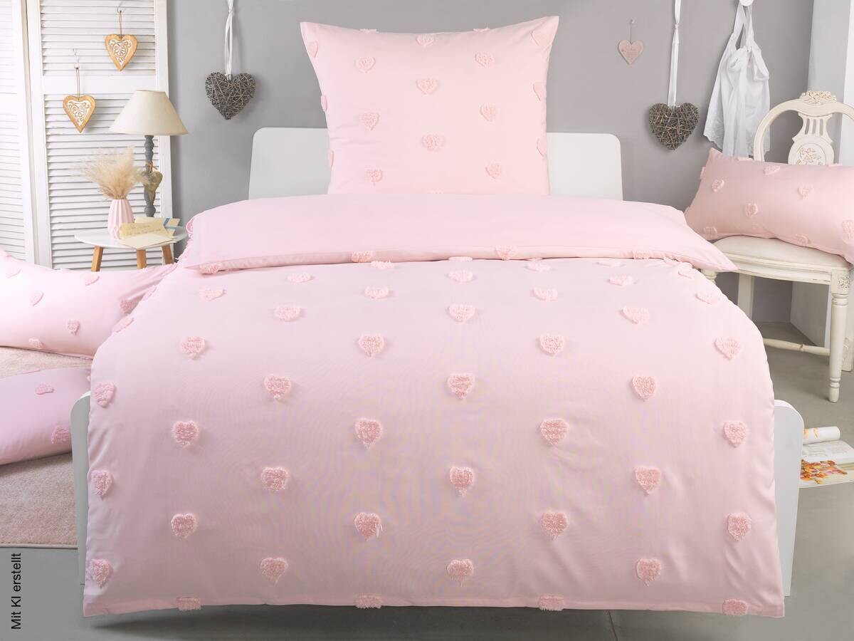 Microfaser Bettwäsche rosé 100% Polyester B/L: ca. 135x200 cm