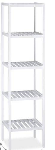 Bambusregal weiß Bambus B/H/T: ca. 36x145x36 cm