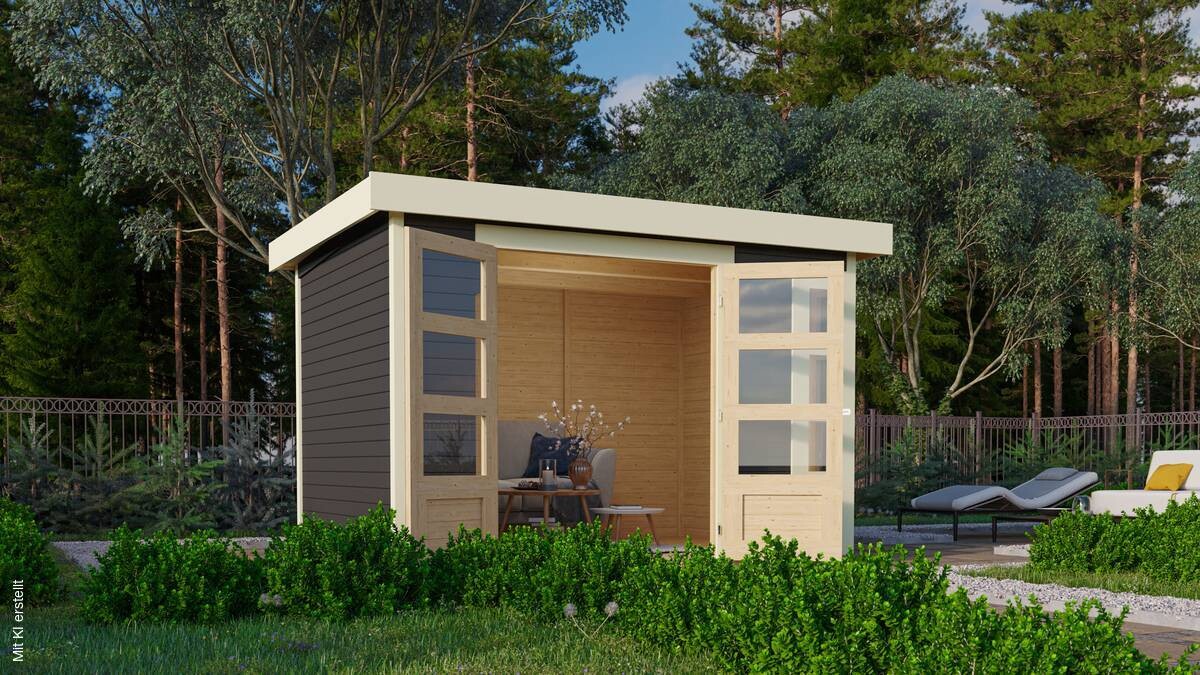 Karibu Gartenhaus Felipo 2 Terragrau B/H/T: ca. 302x217x211 cm