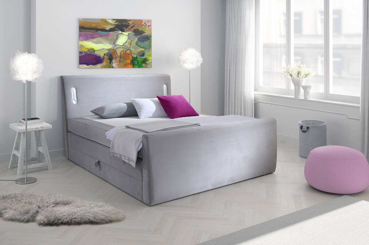 Boxspringbett Lighting hellgrau Liegefläche B/L: ca. 180x200 cm