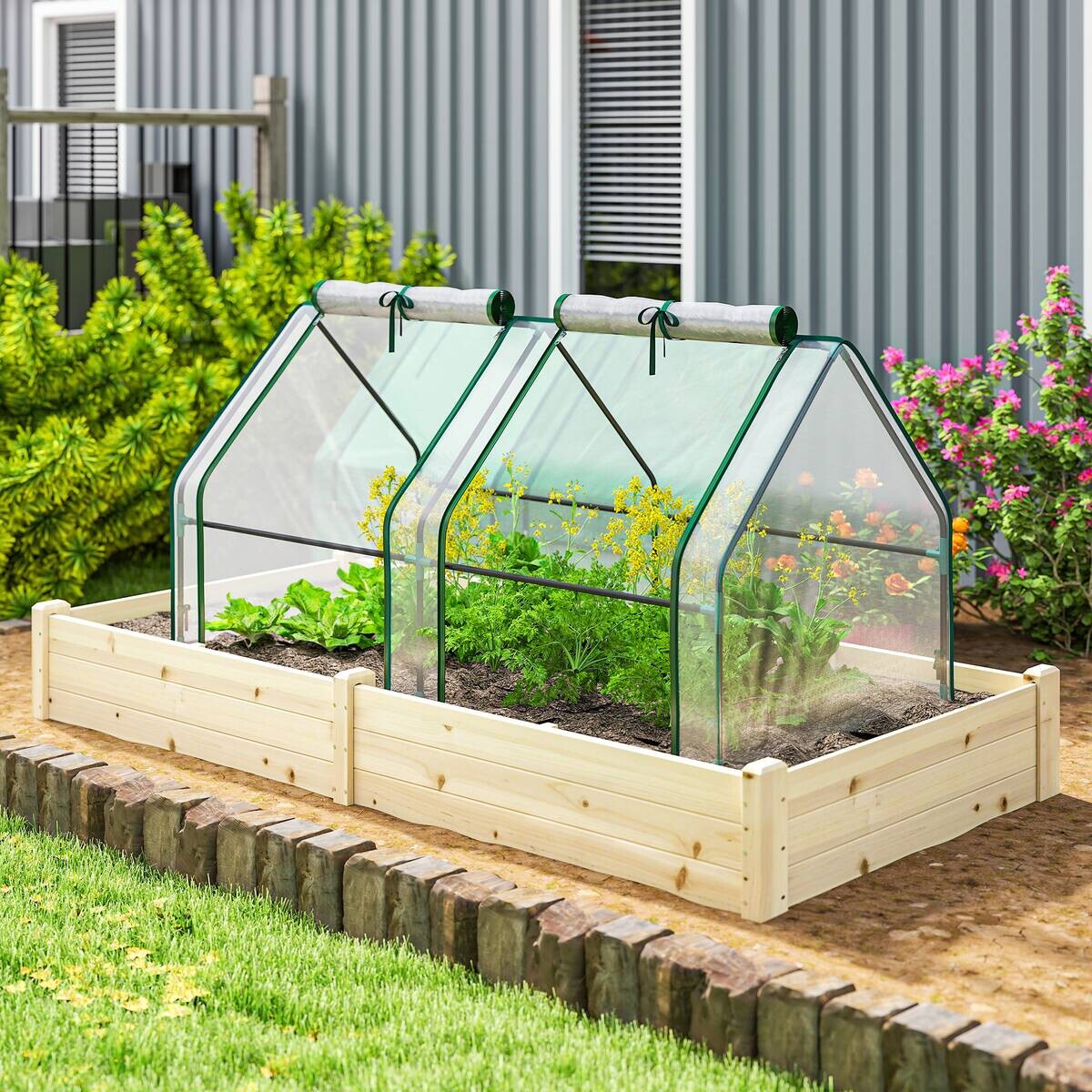 Outsunny Gewächshaus B/H/T/L: ca. 90x90x90x180 cm transparent