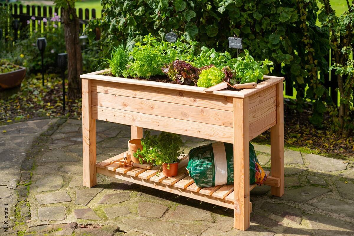 Westmann Stelzenhochbeet natur Holz B/H/T: ca. 120x75x65 cm