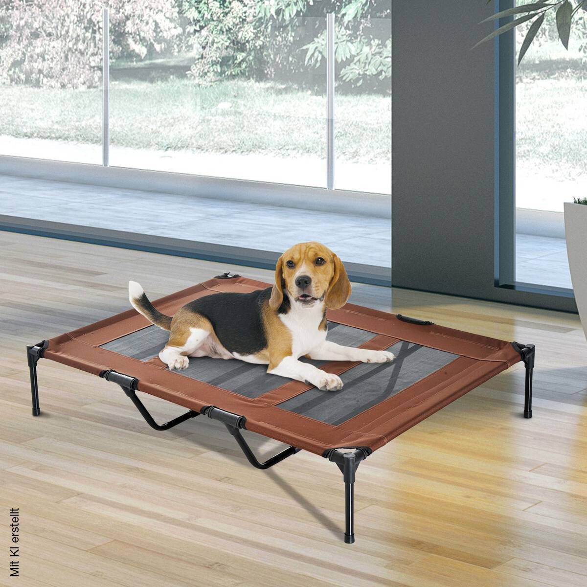 PawHut Hunde Liegeplatz braun Metall B/H/L: ca. 92x23x122 cm