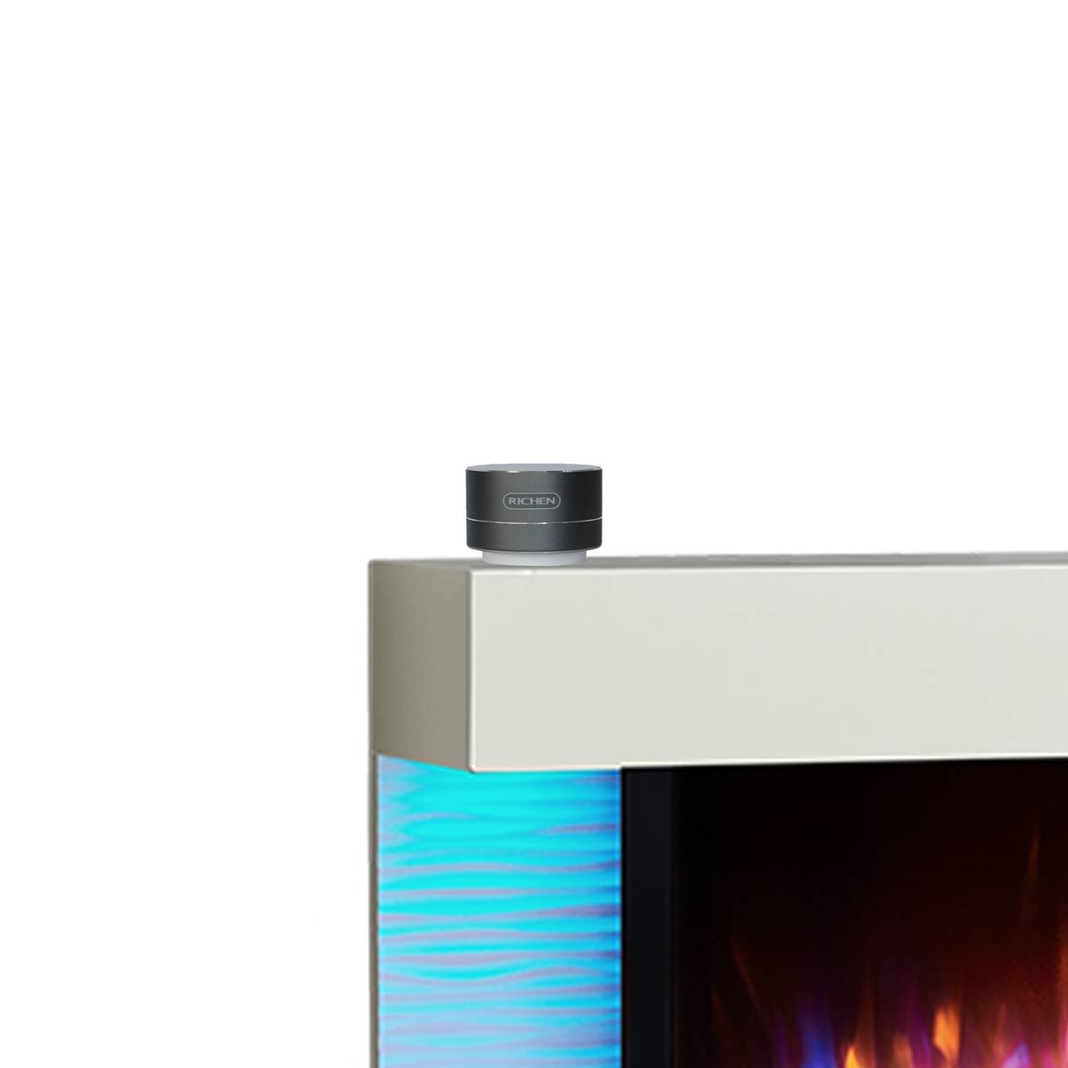 Balderia Wandkamin Helia grau MDF B/H/T: ca. 127x60x25 cm
