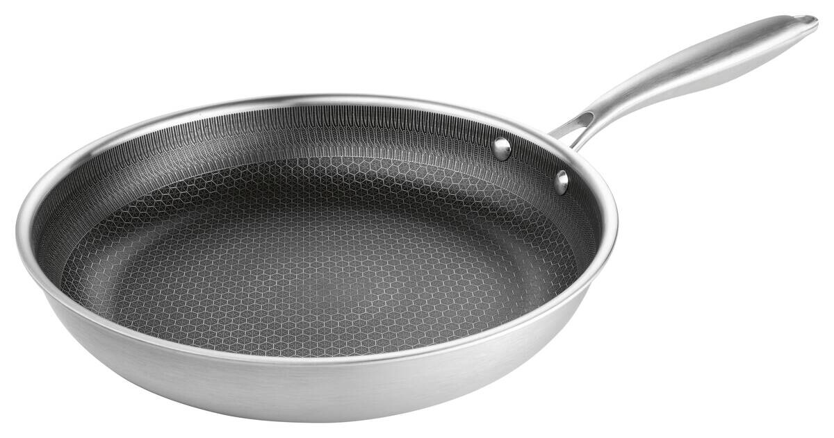 BRATmaxx Pfanne silber Edelstahl H/D: ca. 4,5x24 cm