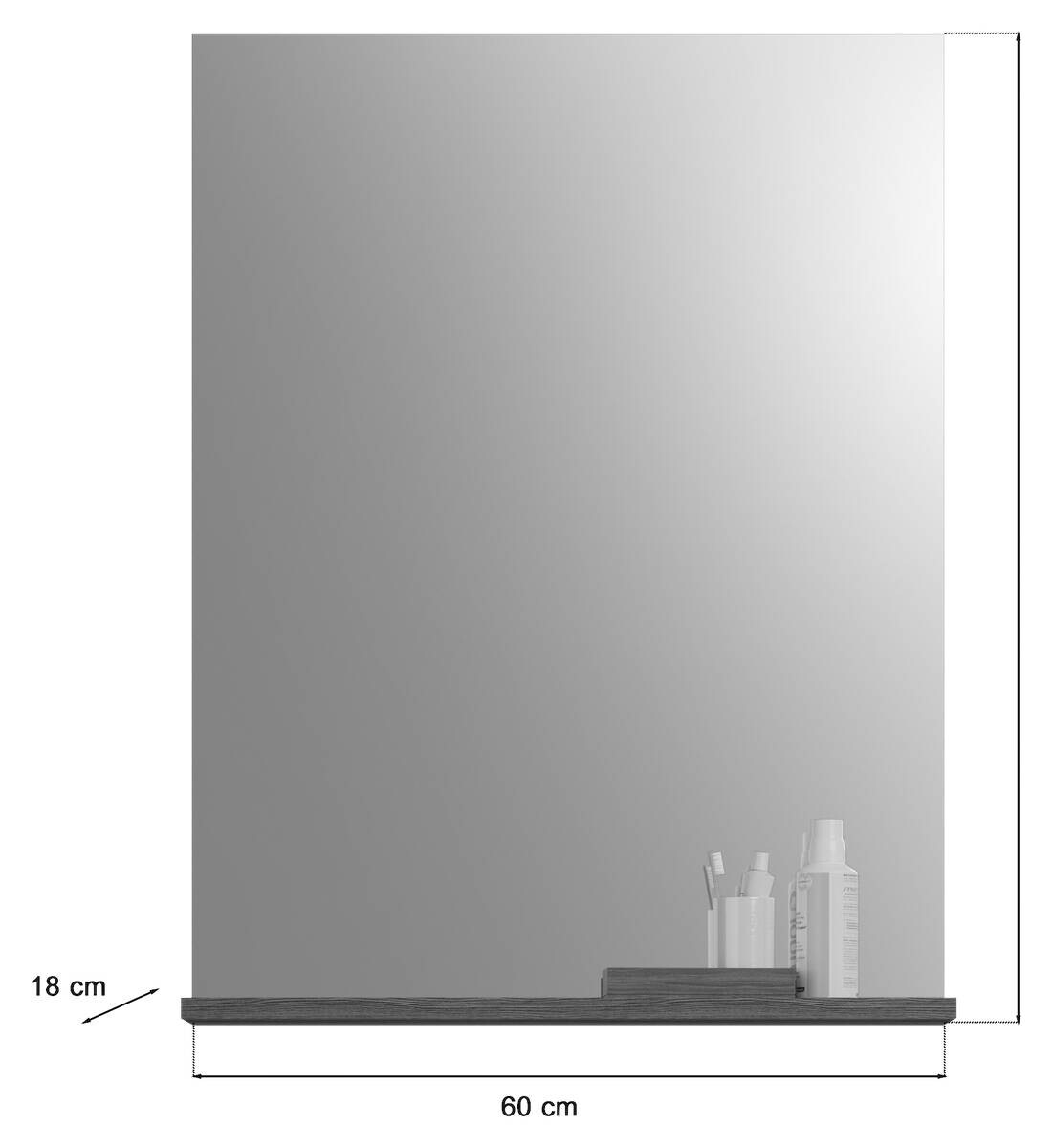 Badezimmer-Set Scout Rauchsilber Nachbildung weiß Hochglanz B/H/T: ca. 60x191x34 cm