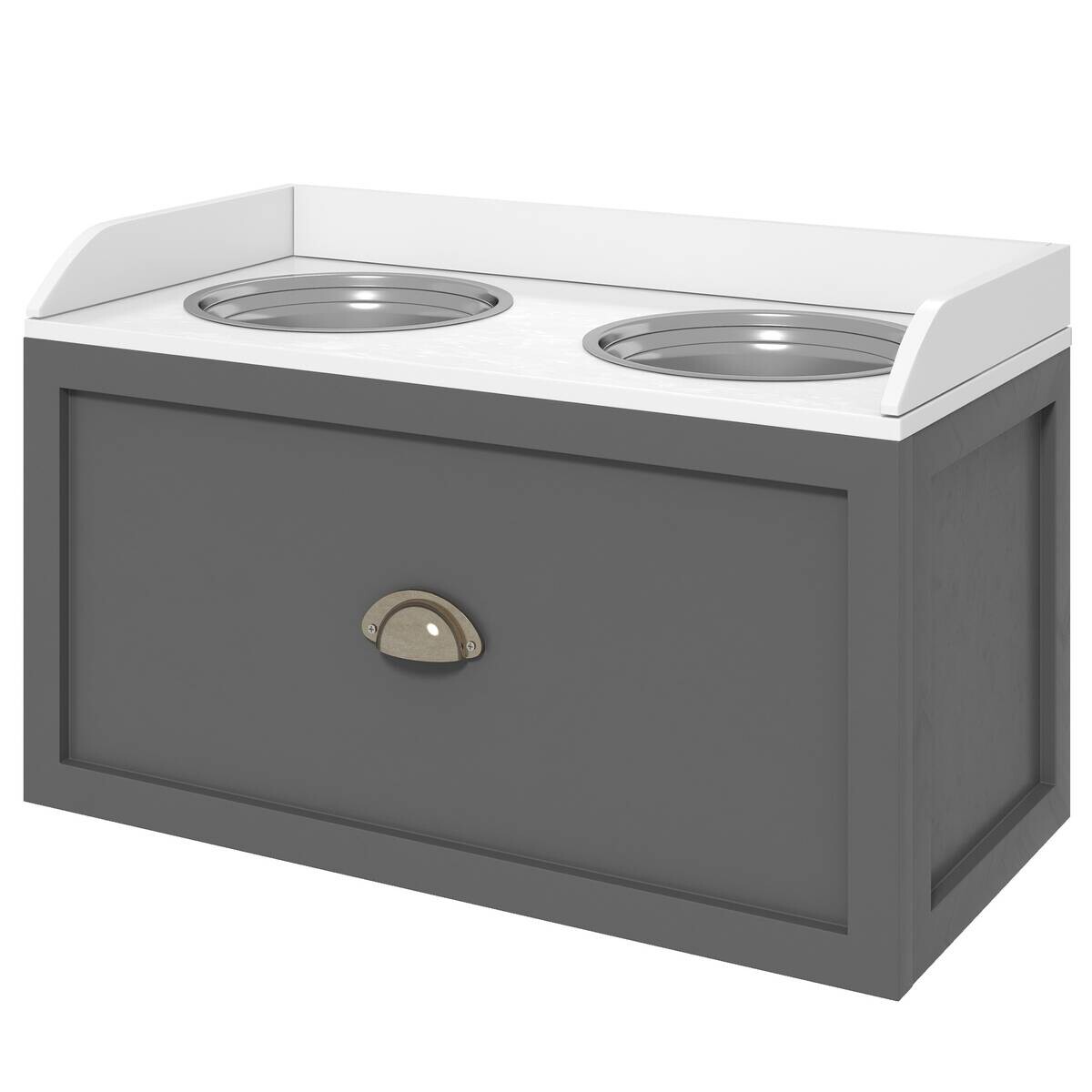 PawHut Hundenapf grau MDF B/H/L: ca. 30x36x60 cm