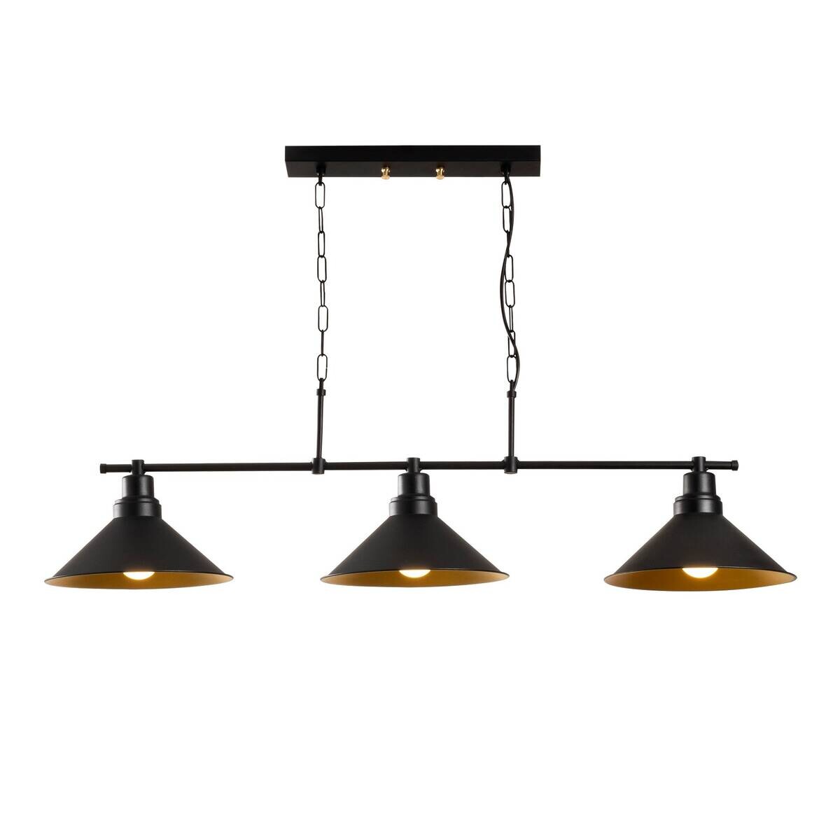 Opviq Pendelleuchte Sivani schwarz B/H/T/L: ca. 108x55x24x108 cm E27 3 Brennstellen