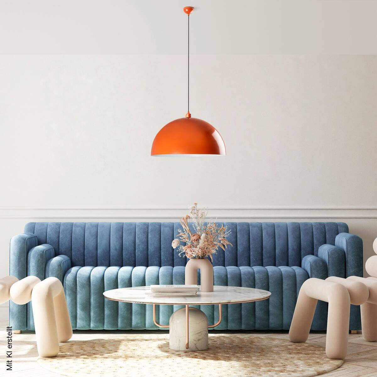 Opviq Pendelleuchte orange Metall B/H/T/L/D: ca. 60x135x60x60x60 cm E27 1 Brennstellen