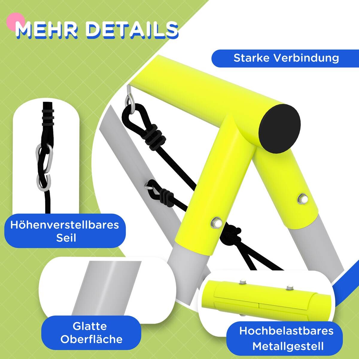 Outsunny Schaukel grün B/H/L: ca. 185x260x180 cm