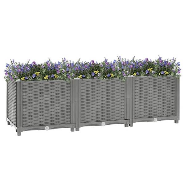 Hochbeet grau Polypropylen B/H/L: ca. 40x38x120 cm