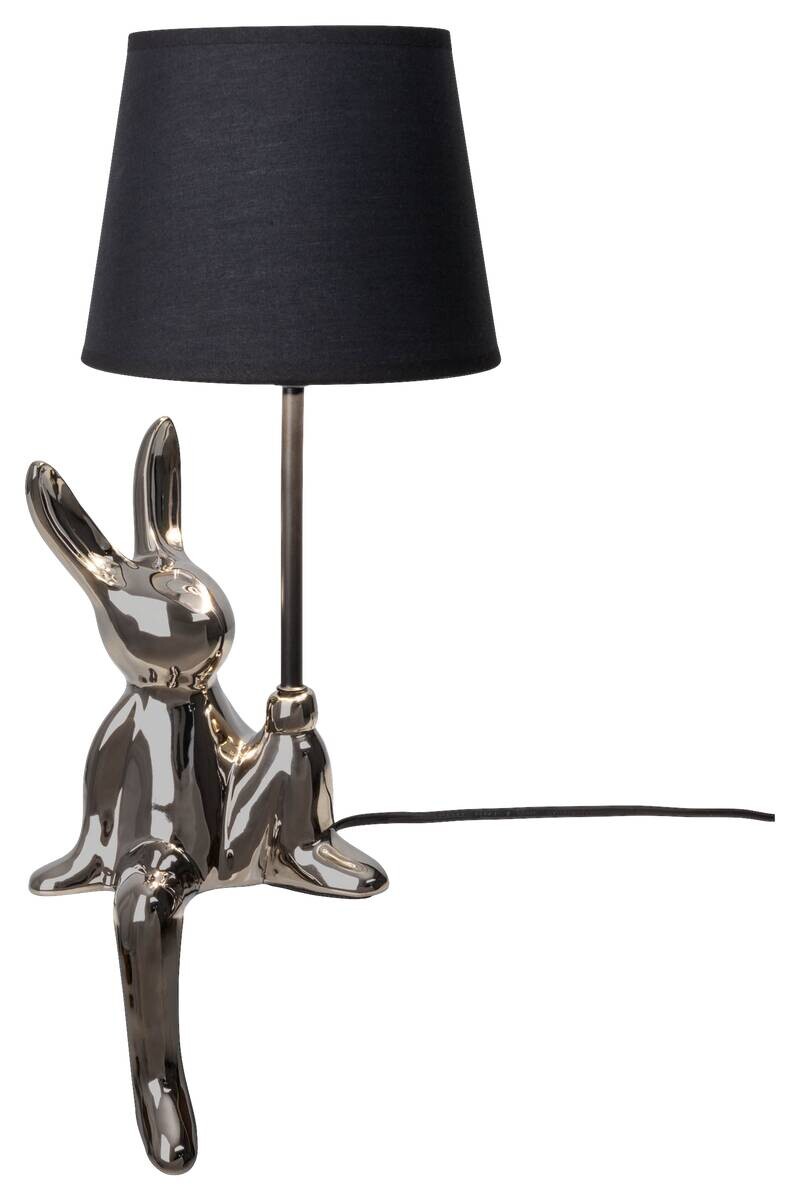 Näve Leuchten Tischleuchte silber Keramik B/H/T/D: ca. 18x45x18x18 cm E14 1 Brennstellen