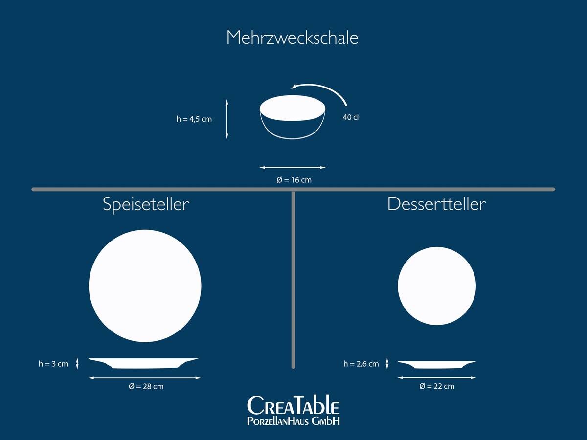 CreaTable Tafelservice Uno bunt Steinzeug 12 tlg.