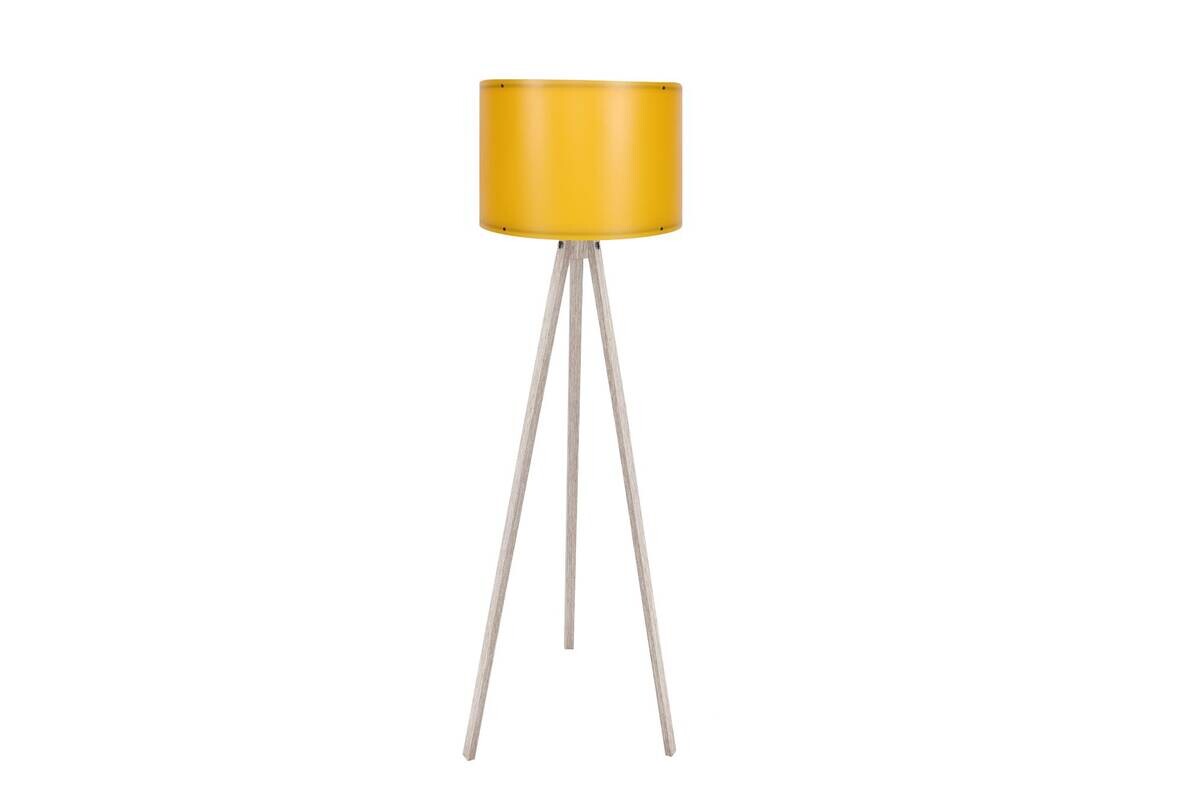 Opviq Stehlampe gelb creme Polypropylen MDF B/H/L: ca. 38x145x38 cm E27 1 Brennstellen