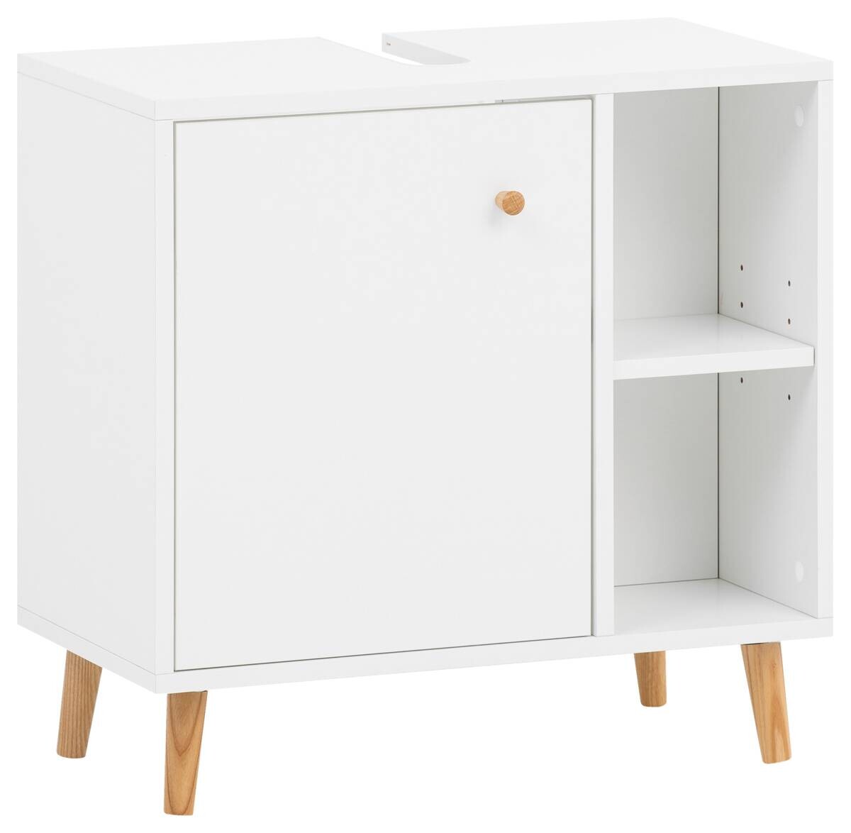 Waschbeckenunterschrank Bjarne weiß matt B/H/T: ca. 60,2x59,3x33,05 cm