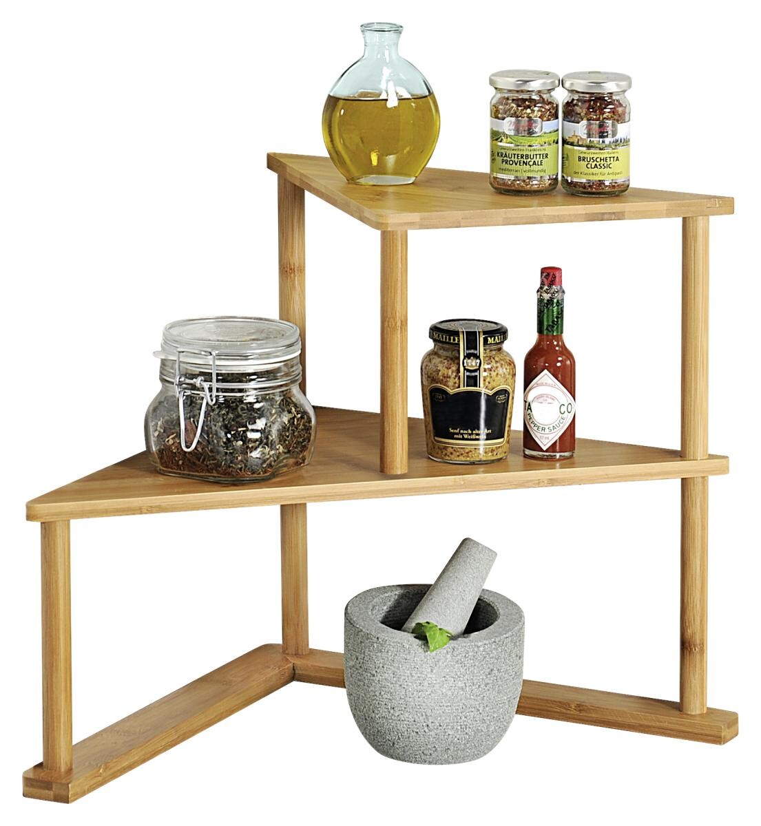 Kesper Kücheneckregal natur Bambus B/H/L: ca. 19,5x39x52 cm