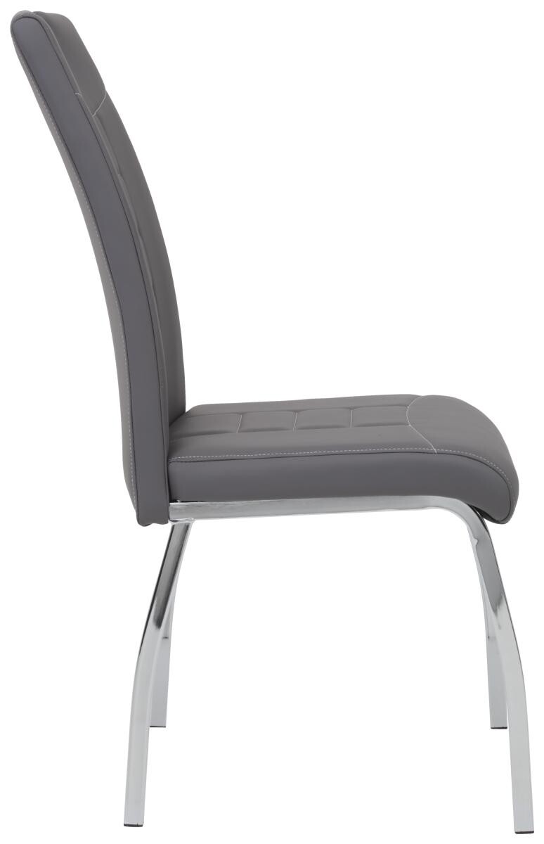 Stuhl Andrea 4er Set grau Kunstleder B/H/T: ca. 43x100x64 cm