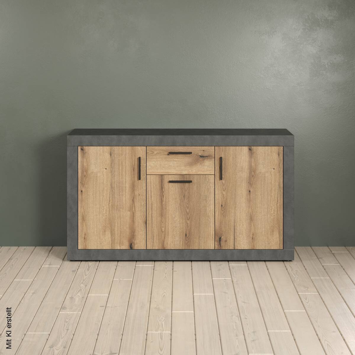 Sideboard Salvada Eiche Evoke Coast Nachbildung anthrazit B/H/T: ca. 149x83x40 cm