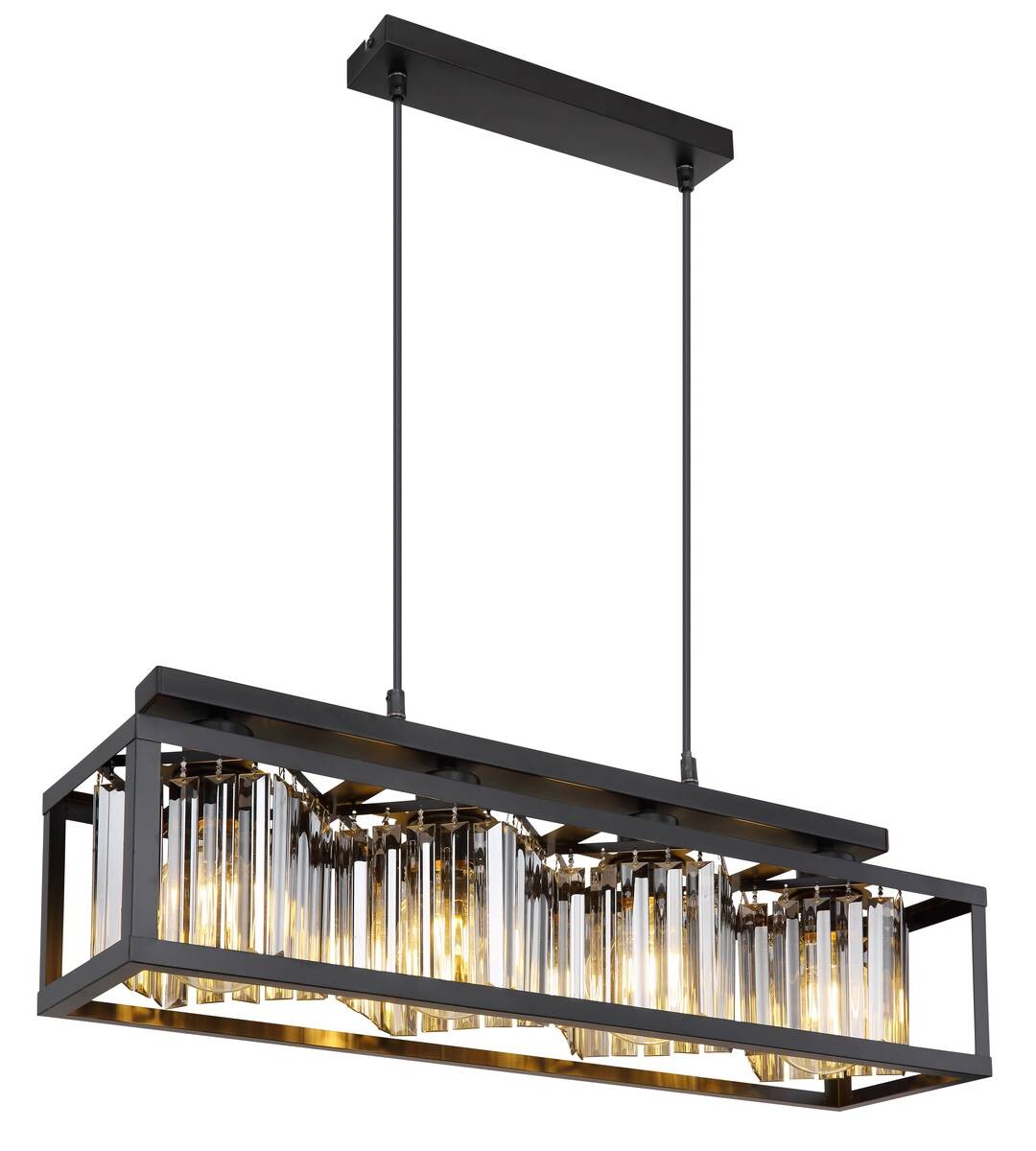 GLOBO Pendelleuchte 15697-4H schwarz Metall B/H/L: ca. 17x120x68 cm E27 4 Brennstellen