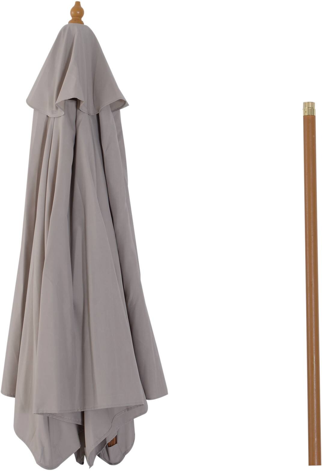 Outsunny Sonnenschirm grau Bambus H/D: ca. 230x250 cm