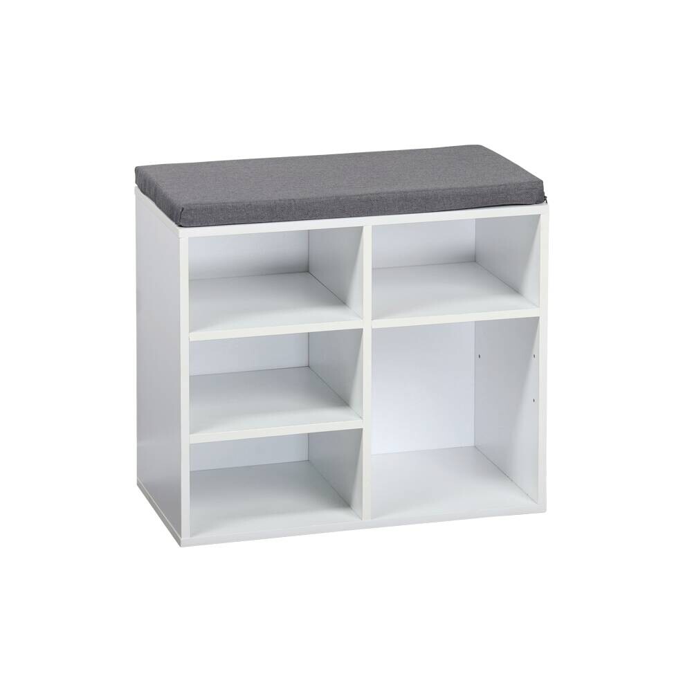 Kesper Schuhschrank mit Sitzkissen weiß Spanplatte B/H/L: ca. 29,5x51,5x48 cm