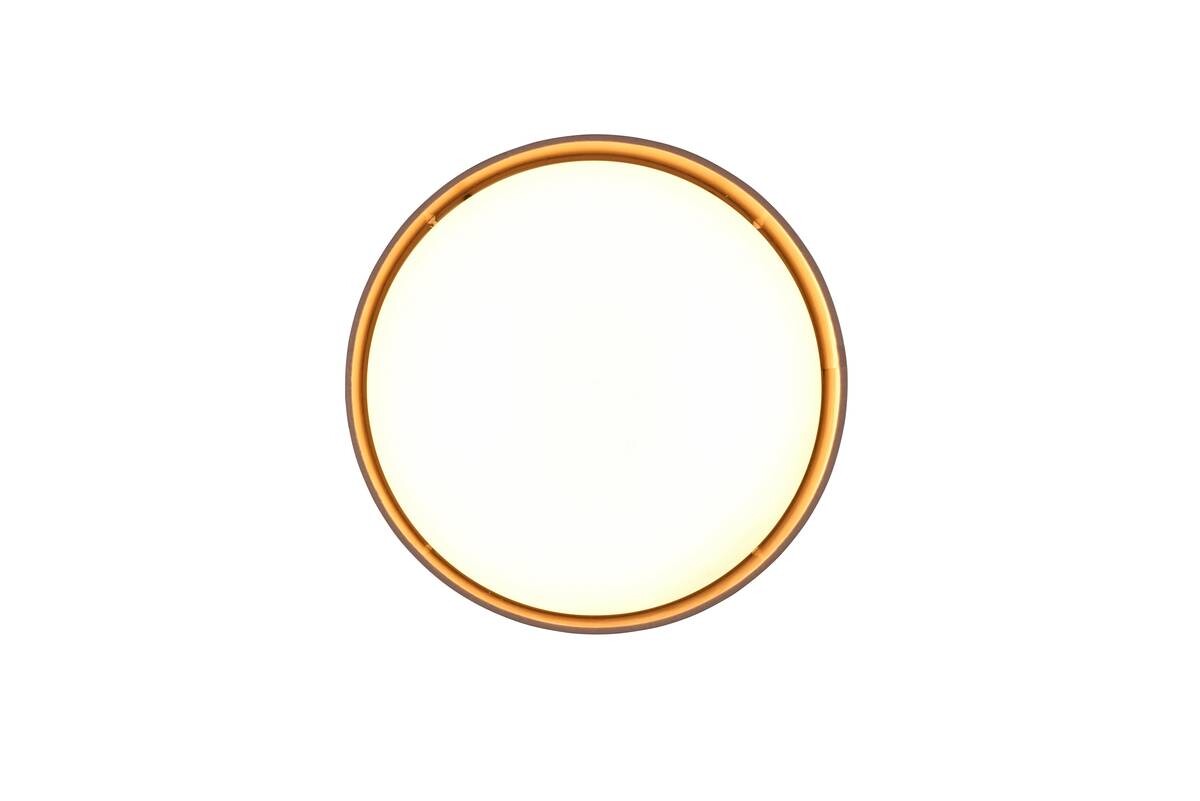 Reality LED-Deckenleuchte Locarno weiß taupe Kunststoff Stoff H/D: ca. 11x30 cm 1 Brennstellen