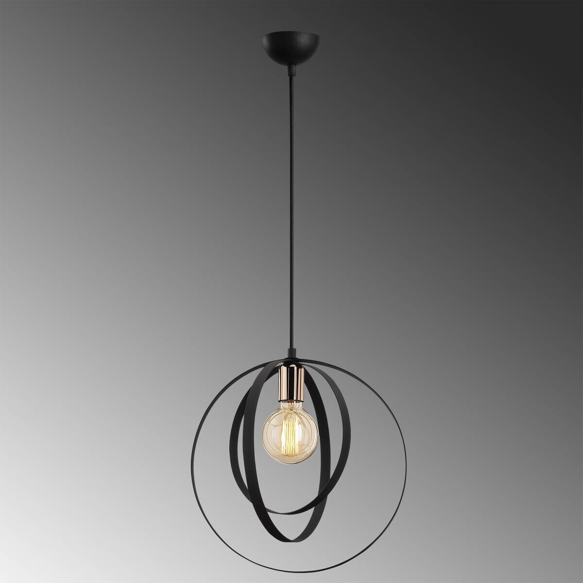 Opviq Pendelleuchte Vaveyla schwarz Metall B/H/T/L/D: ca. 35x131x35x35x35 cm E27 1 Brennstellen