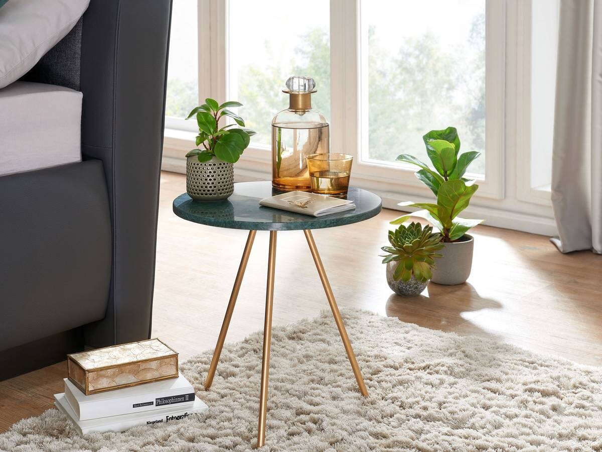 Beistelltisch grün Marmor B/H/T: ca. 38x44x38 cm