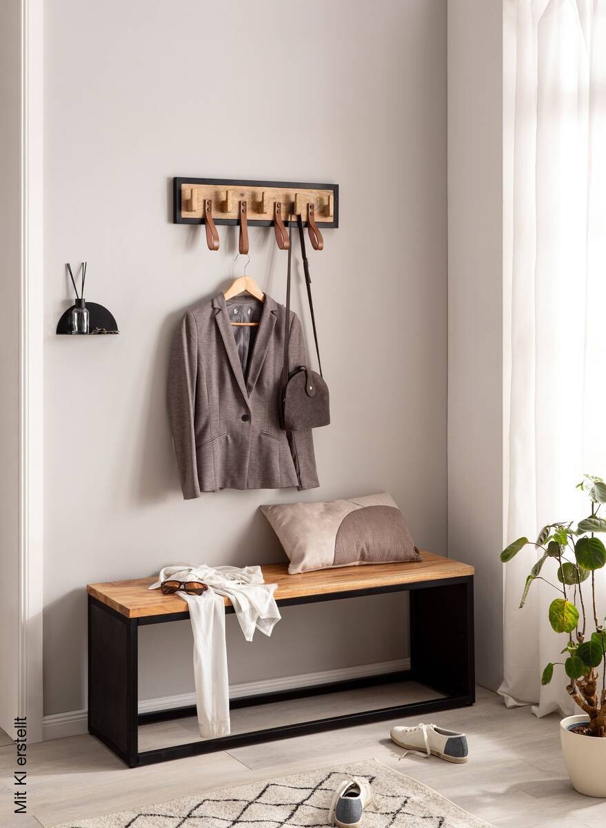 Wandgarderobe braun B/H/T: ca. 60x15x6 cm