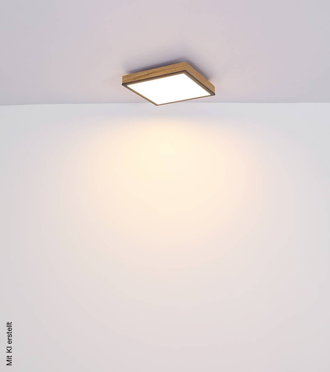 LED-Deckenleuchte Doro Holzoptik Graphit Holz Kunststoff Metall B/H/L: ca. 30x7,5x120 cm