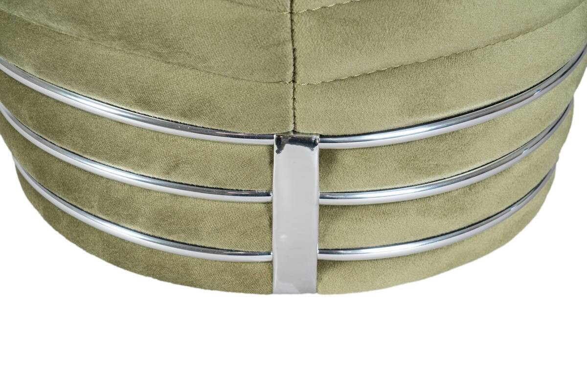 360 Living Hocker Doric 300 grün Graphit H/D: ca. 50x42 cm