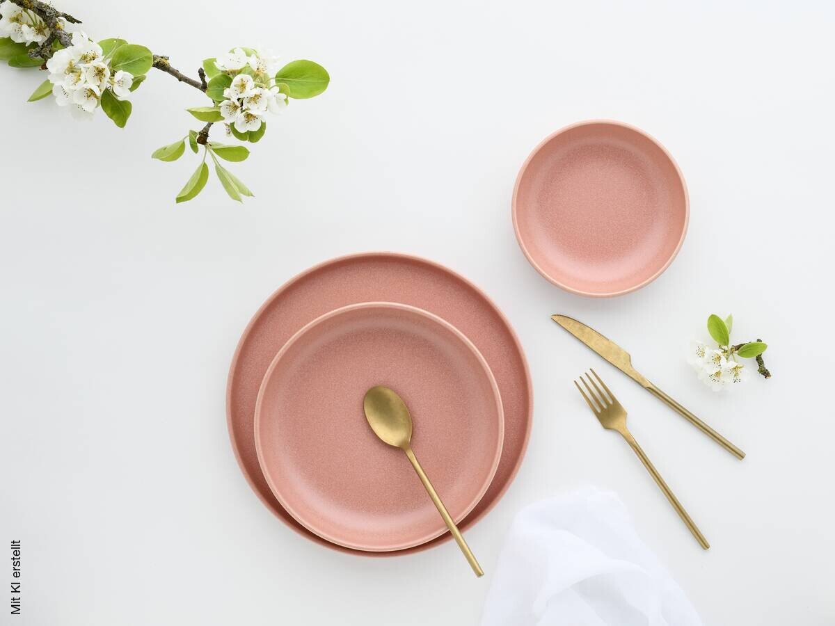 CreaTable Tafelservice Uno Rusty rosé Steinzeug 8 tlg.