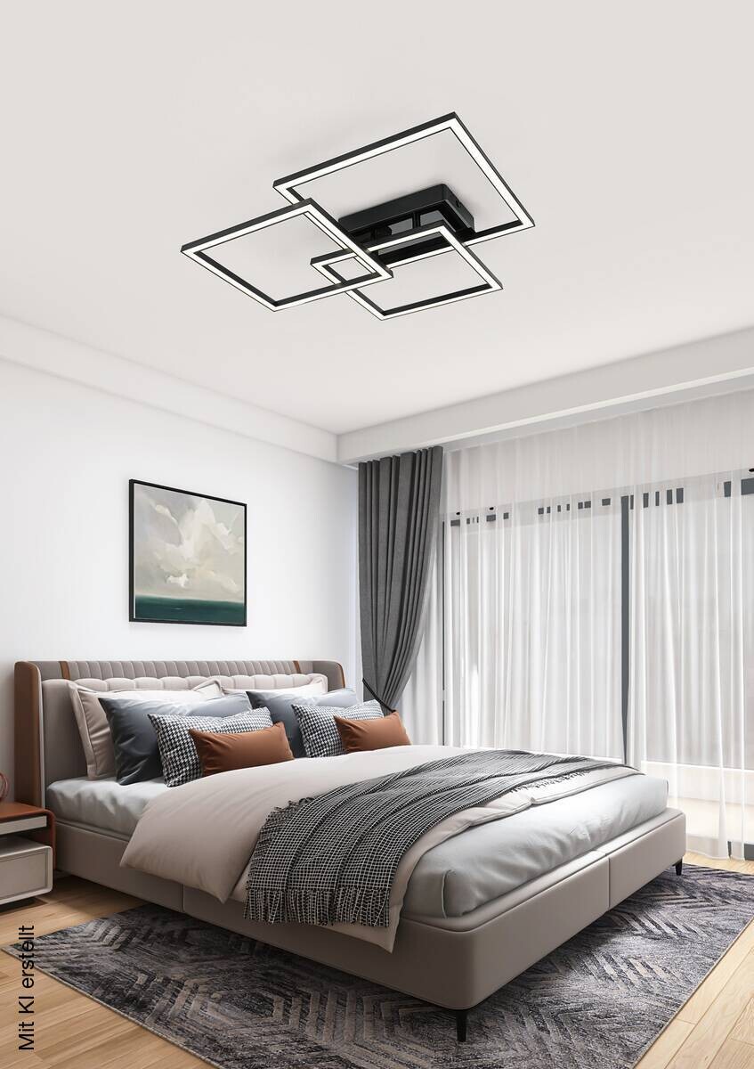 Nolo LED-Deckenleuchte Triple schwarz Kunststoff B/H/T: ca. 49,5x45x8 cm