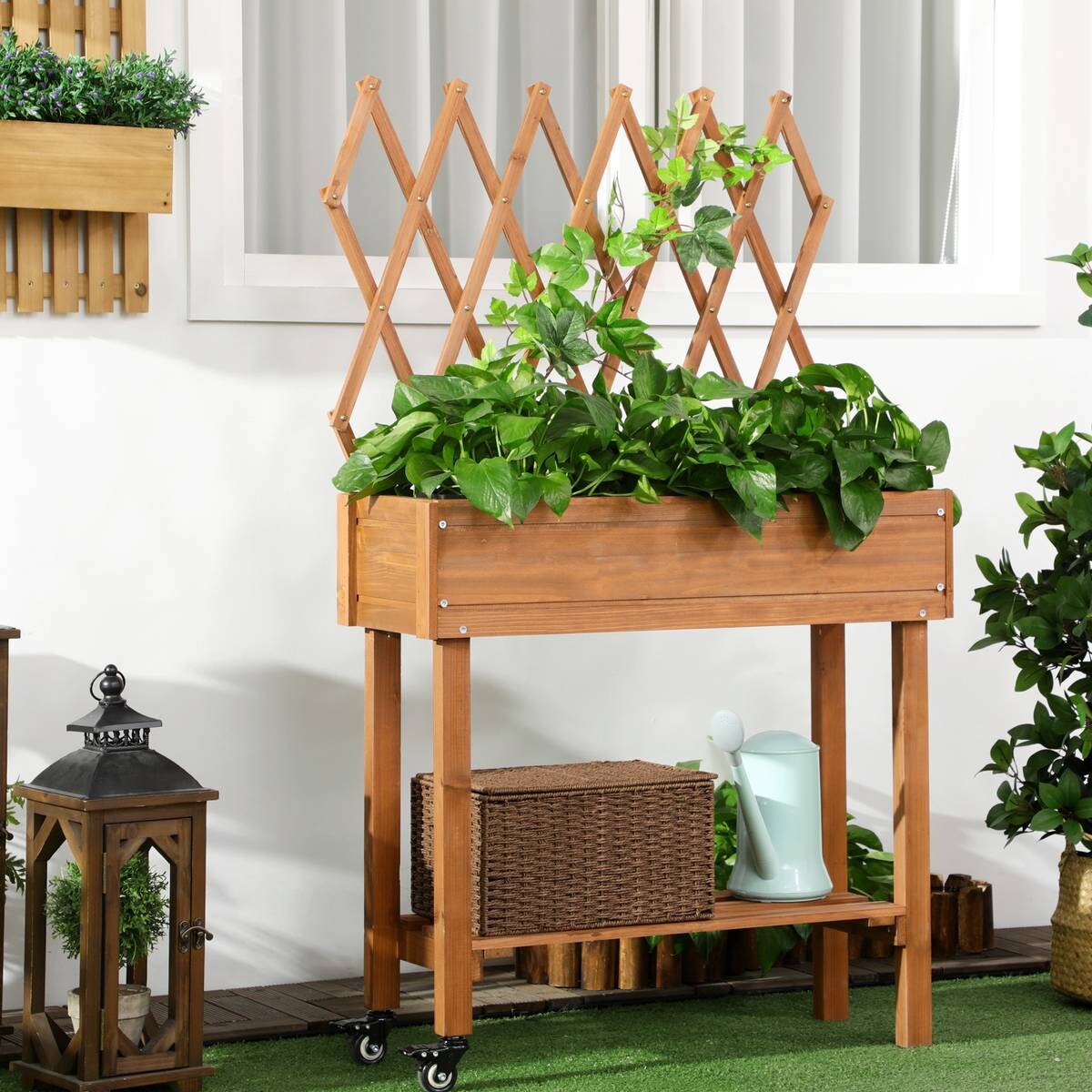 Outsunny Hochbeet braun B/H/L: ca. 29x130x79 cm