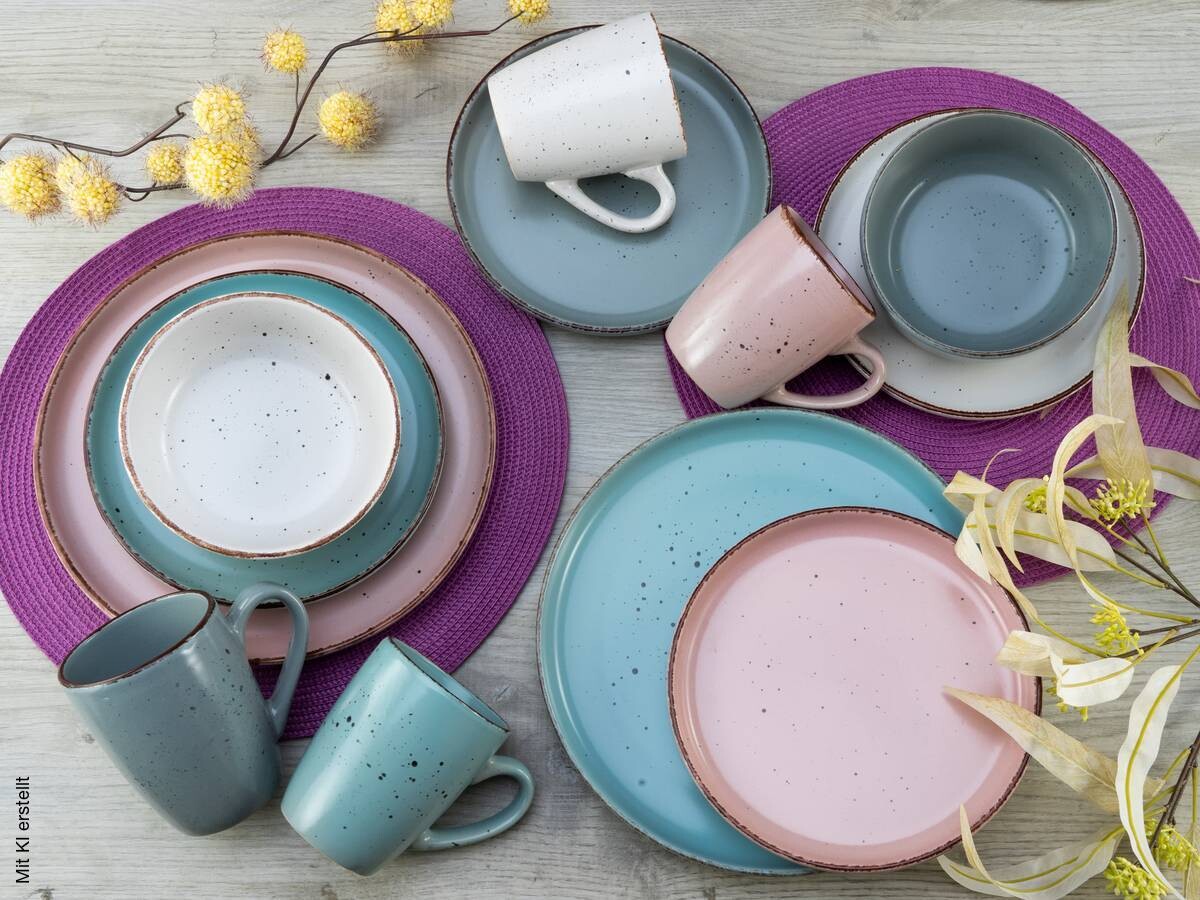 CreaTable Kombiservice Modern Fashion multicolor Steinzeug 16 tlg.