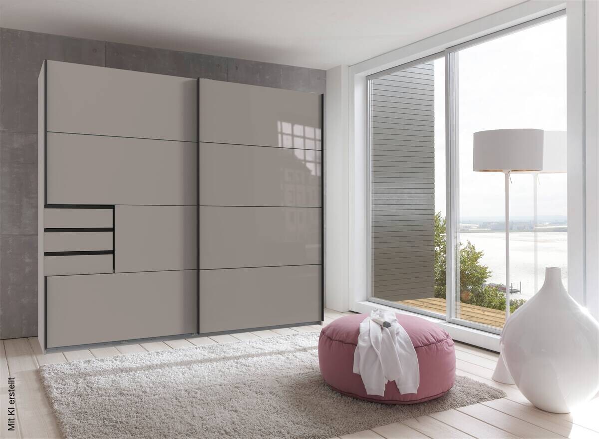 Schwebetürenschrank Saigon Sahara grau B/H/T: ca. 225x208x64 cm