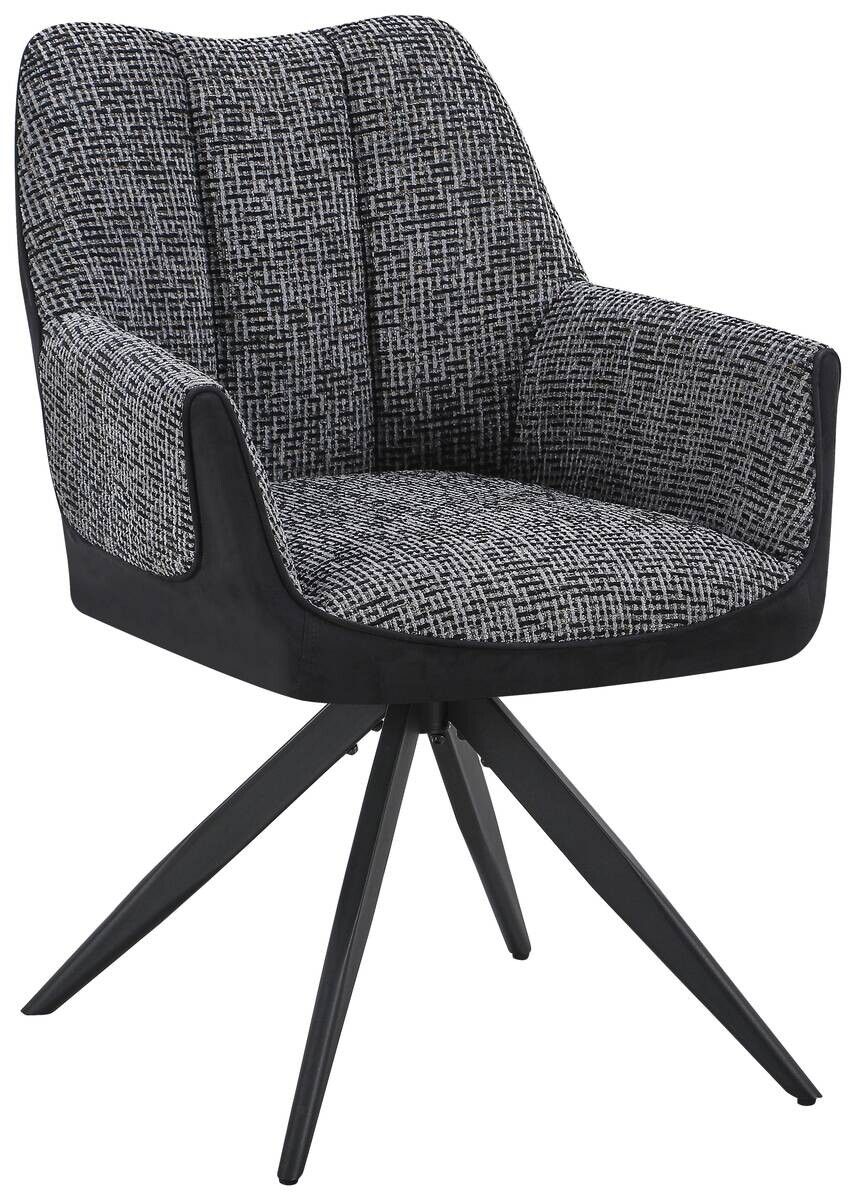 Armlehnstuhl Caro grau schwarz Webstoff B/H/T: ca. 65x86x61 cm
