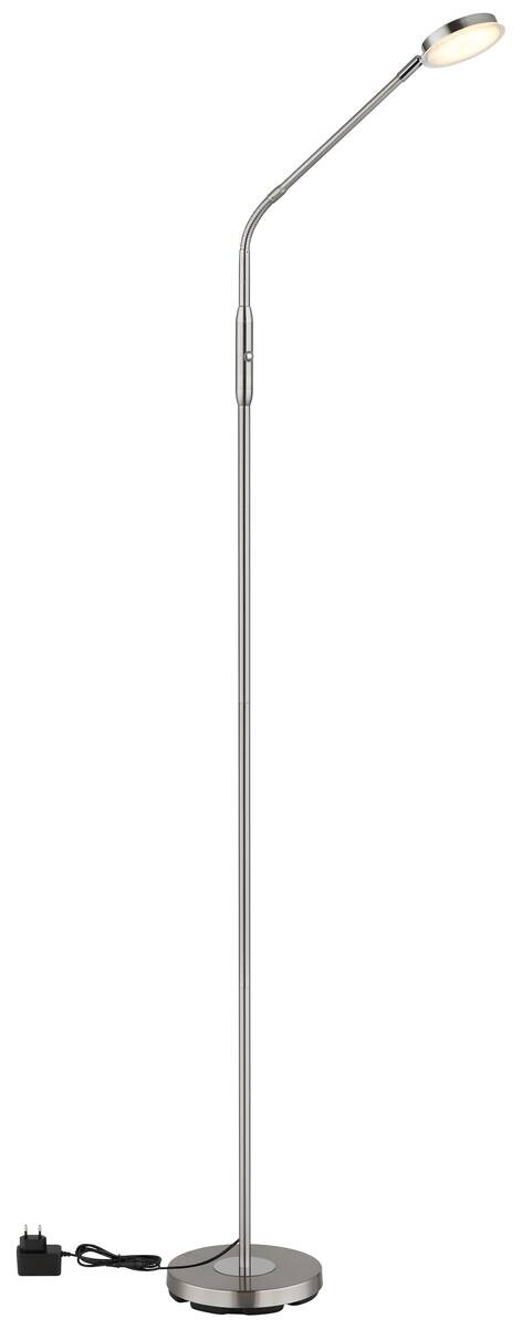 GLOBO Stehlampe nickel matt Metall B/H/L: ca. 20x173x52 cm 1 Brennstellen