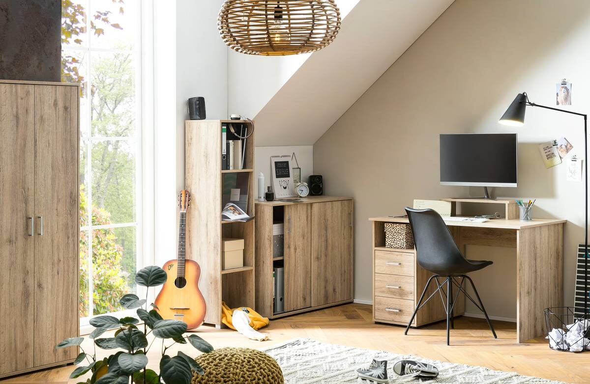 Monitoraufsatz Niels Eiche Wildeiche Nachbildung B/H/T: ca. 55x12,7x20 cm