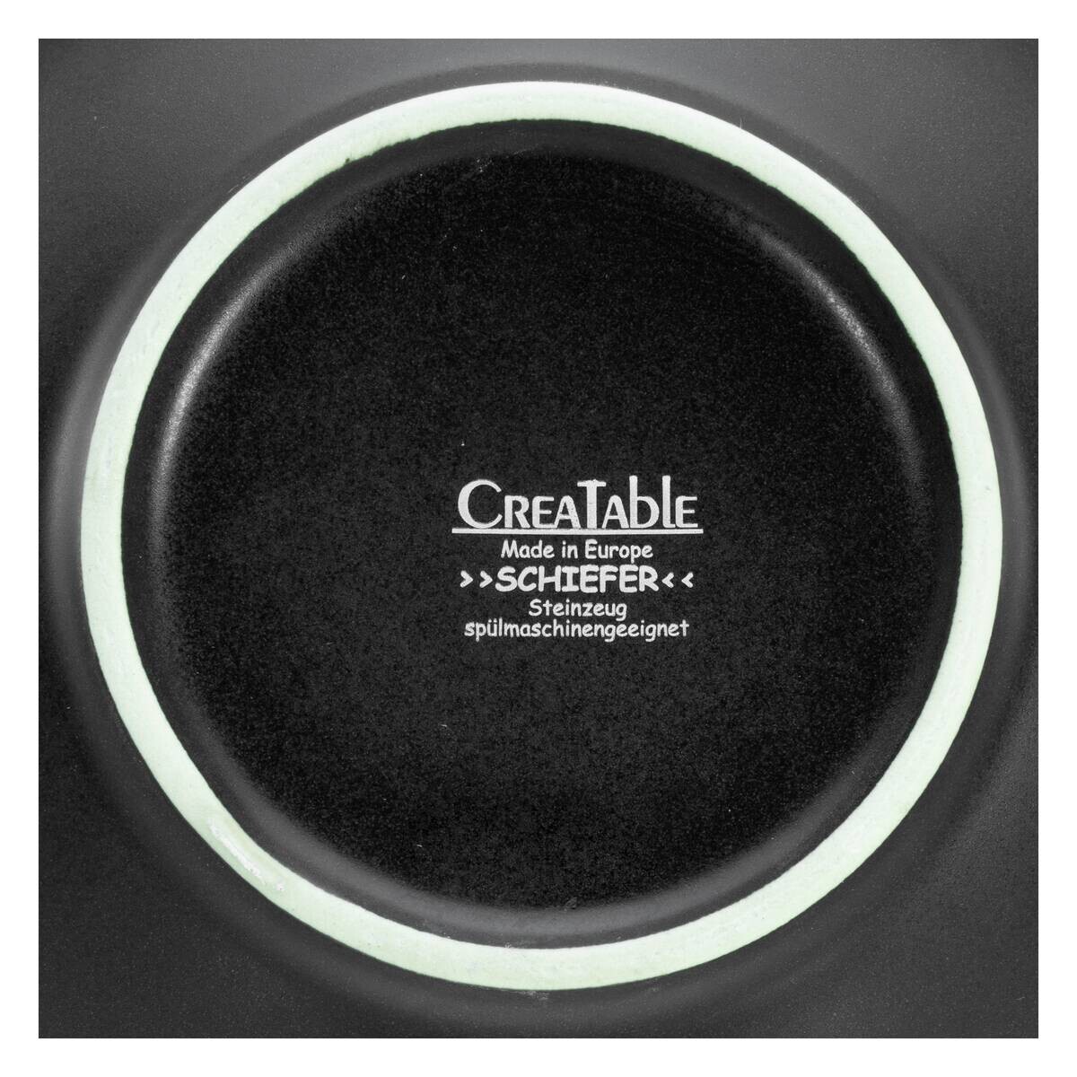 CreaTable Pastateller-Set Schiefer schwarz Steinzeug H/D: ca. 6x27 cm
