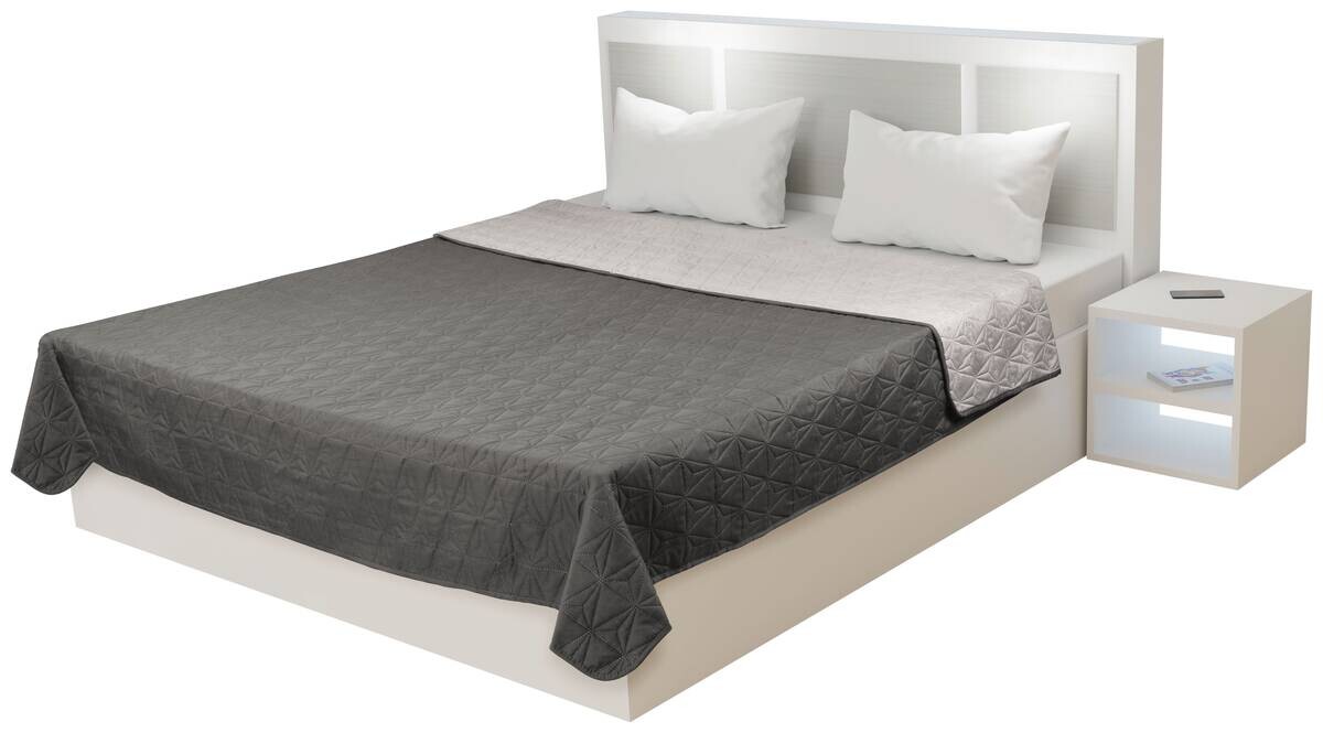 Tagesdecke anthrazit Polyester B/L: ca. 160x220 cm