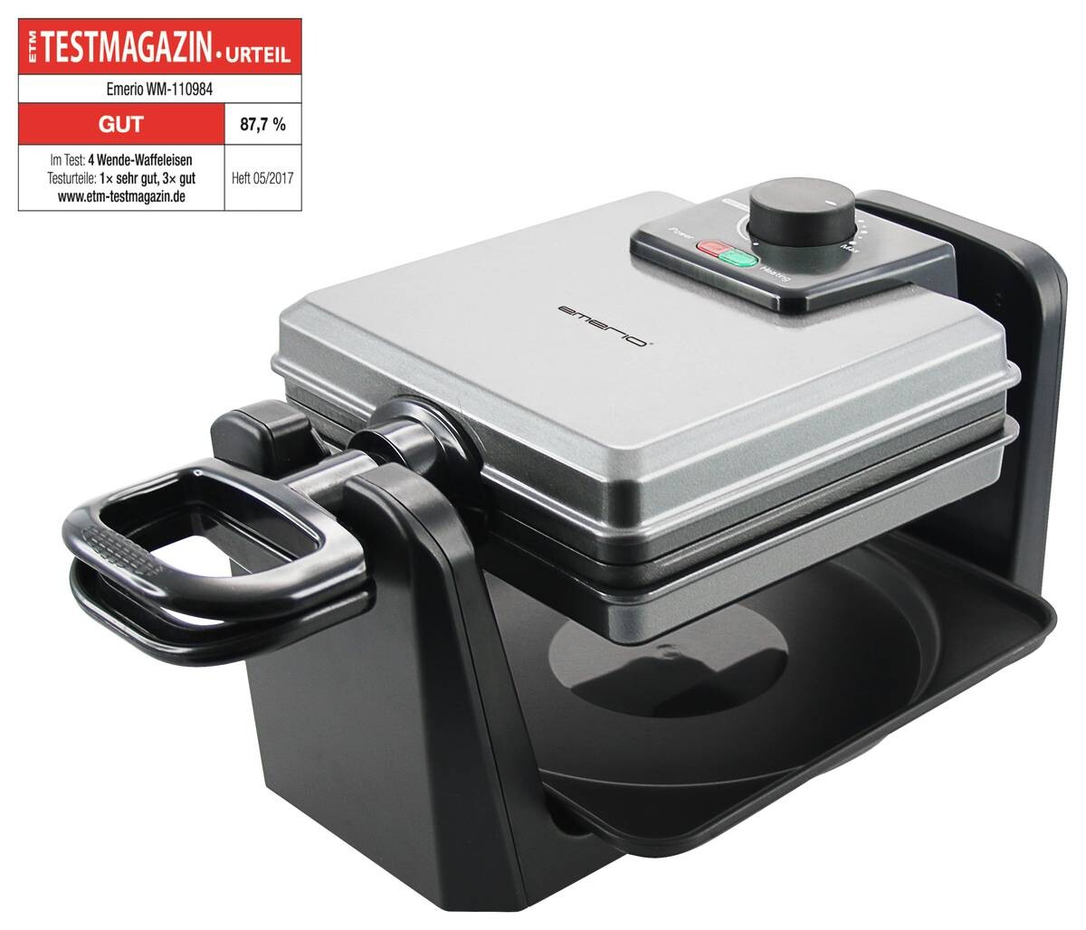 Emerio Waffelautomat WM-110984.4 schwarz Kunststoff B/H/L: ca. 21x19x38 cm