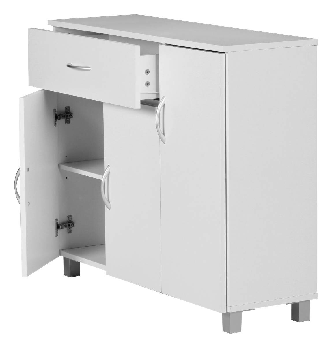 Sideboard weiß silber B/H/T: ca. 90x75x30 cm