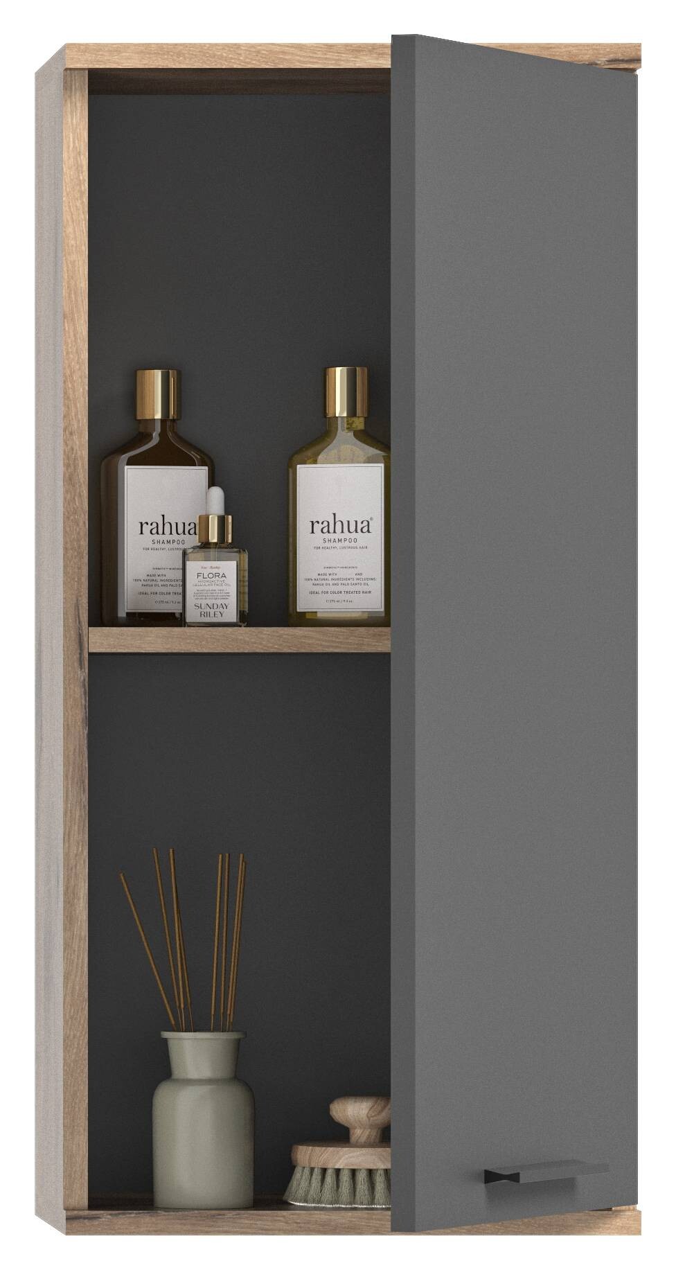 Hängeschrank Mason dunkelgrau Nox Oak Nachbildung B/H/T: ca. 37x77x24 cm